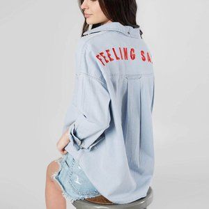 COPY - Billabong Feeling Salty Denim Button Down …